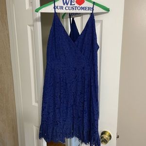 Blue lace midi dress - NWT